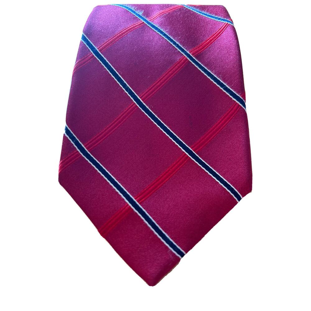 IZOD Men’s Tie 100% Silk Red Black Striped Classic Designer Necktie Tie